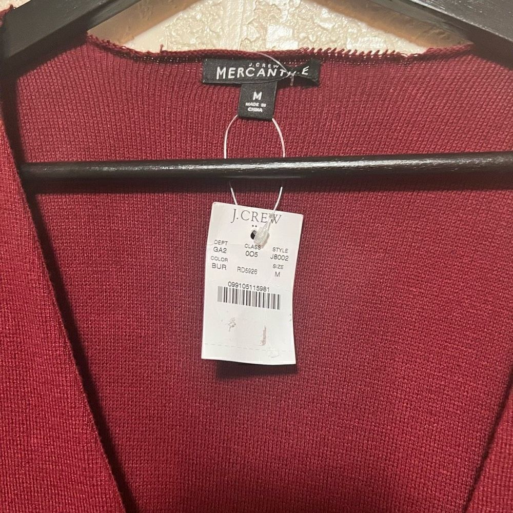 J Crew Mercantile NWT Double Button Cardigan Med Burgundy - Picture 4 of 4